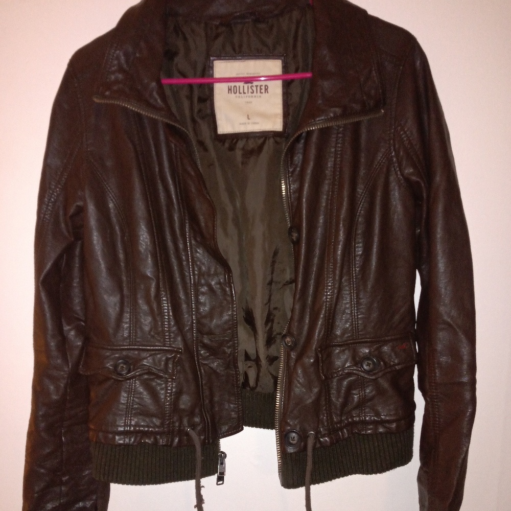 Hollister faux leather jacket